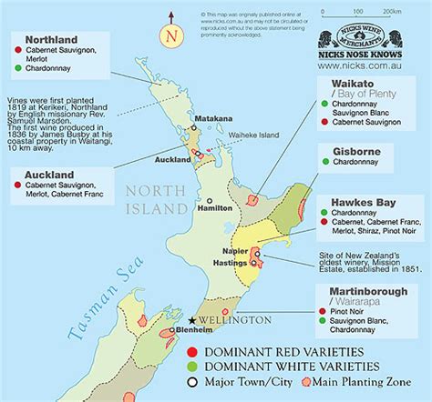 Major Wine Regions North Island Nicks Wine Merchants