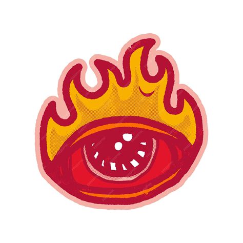 Premium Vector Fire Eye Illustration Sticker