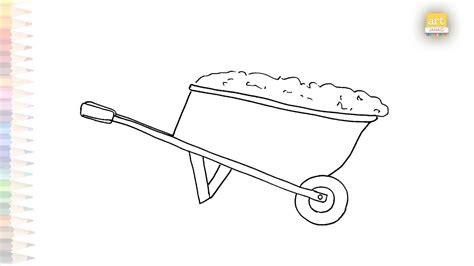 Wheelbarrow Drawings Outline Sketches How To Draw A Wheelbarrow