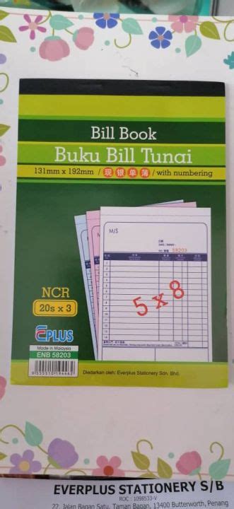 Bill Book Buku Bill Tunai 131mm X 192mm Ncr 20sx3 Lazada