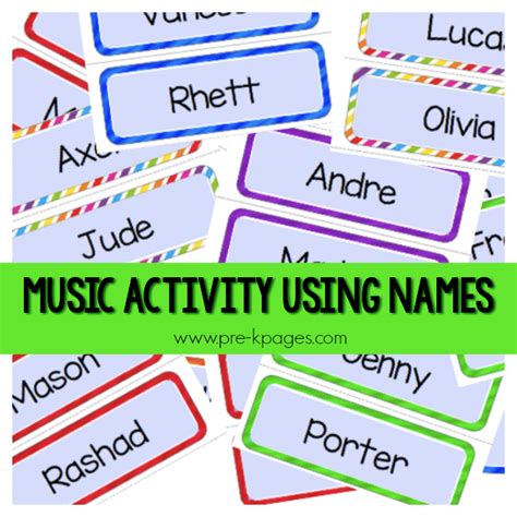 Music Activity Using Names Pre K Pages