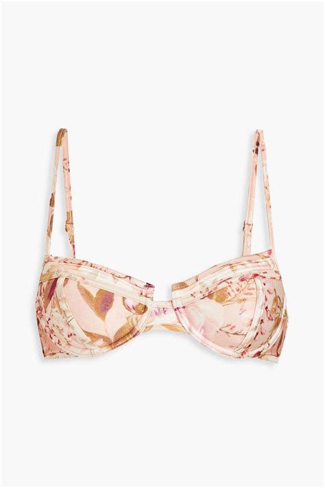 Zimmermann Rosa Floral Print Underwired Bikini Top The Outnet