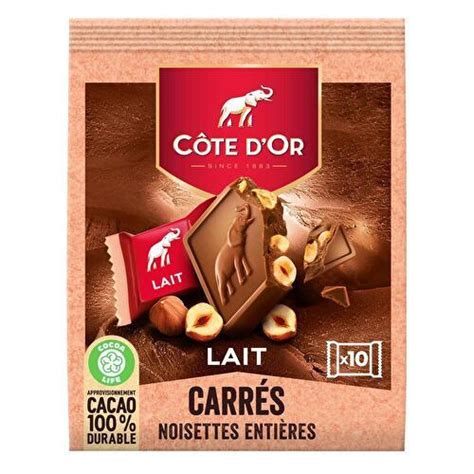 Côte d or Carrés au chocolat au lait aux noisettes entières