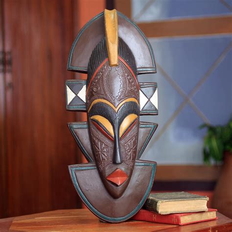 UNICEF Market Original African Wood Mask Carved By Hand Kekewa