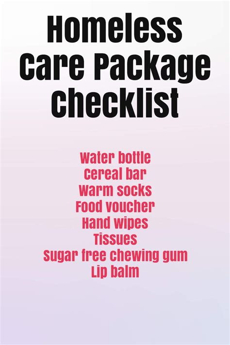 Homeless Care Package Checklist What To Include In Your Care Package