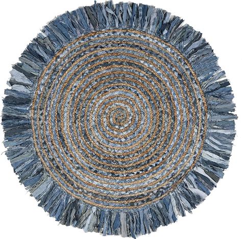 Denim Chindi Rag Rugs Chindi Round Rug Made Of Recycled Cotton Etsy