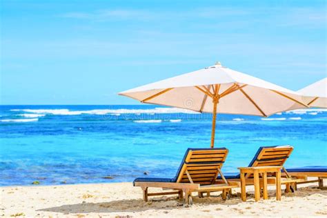 Sun Lounger On The Beach Stock Photo Image Of Outdoor