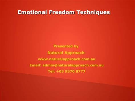 Basic Introduction To The Emotional Freedom Technique Presenter Powerpoint