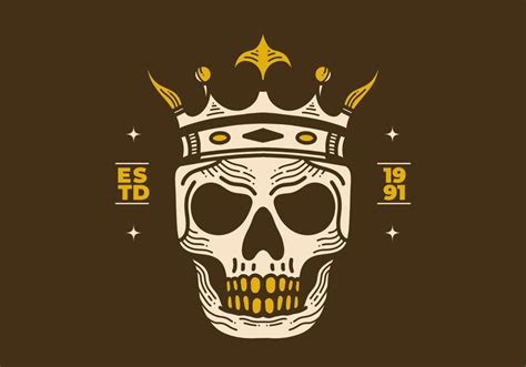 Premium Vector Vintage Art Illustration Of A Skull Wearing Crown