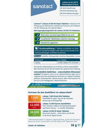 Sanotact Laktase 24000 Tabletten 40 St 16 G