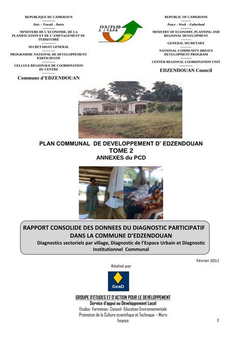 Pdf Plan Communal De Developpement D Population Par Village