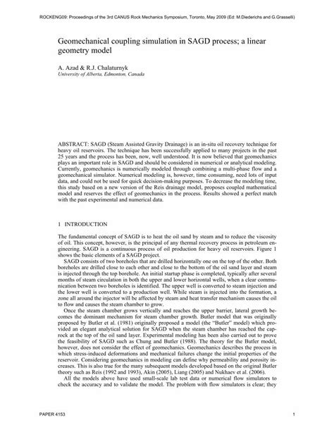 (PDF) Geomechanical coupling simulation in SAGD process; a ...geogroup.utoronto.ca/wp-content ...