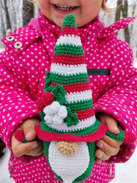 Christmas Gnome Crochet Gnome Amigurumi Pattern Gnome Santa Etsy