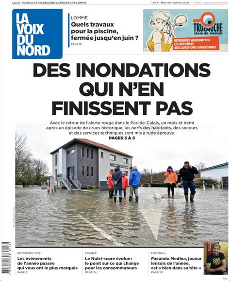 Journal La Voix Du Nord France Les Unes Des Journaux De France