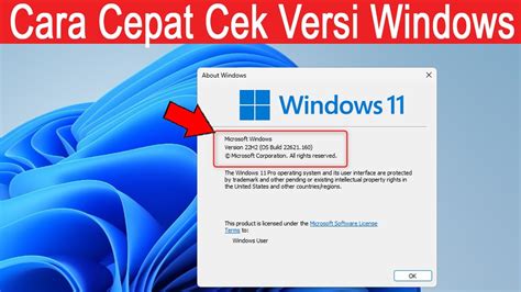 Cara Melihat Atau Mengecek Versi Windows Di Laptop Youtube