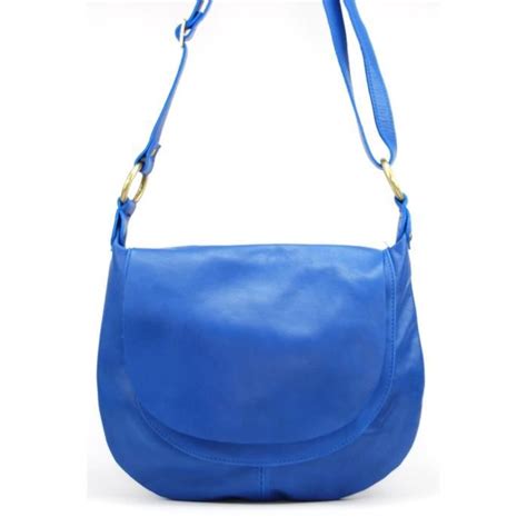 Sac à Main en CUIR souple italien Modèle Perla petit Bleu