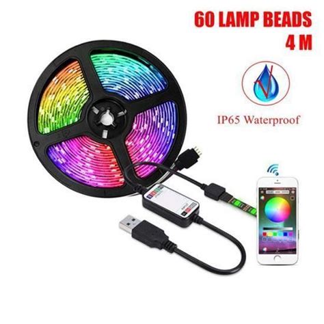 OEMG Ruban lumineux LED RGB 4M 5V Multicolore Rubans à LED Etanche 1M