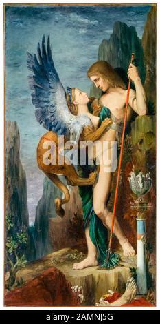 Oedipus And The Sphinx Stock Photo Alamy