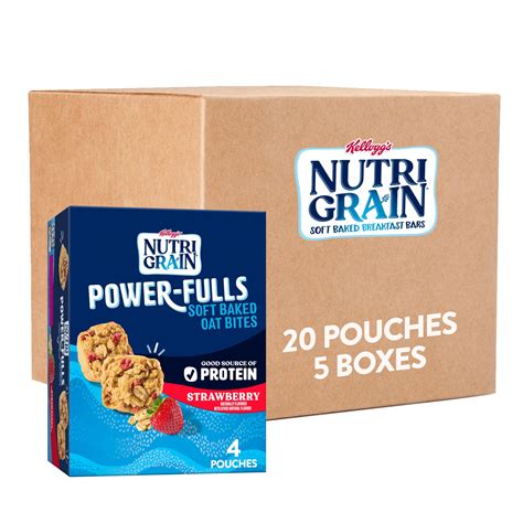 Nutri Grain Power Fulls Soft Baked Mmf7 Oat Bites Protein Snacks Whole Grain Strawberry 5