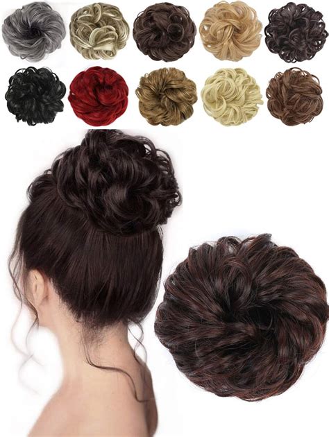 Messy Hair Bun Hair Scrunchies Extension Curly Wavy Messy Synthetic Chignon For Women Hairpiece