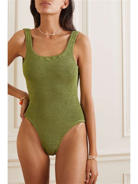 Hunza G Net Sustain Seersucker Swimsuit Net A Porter