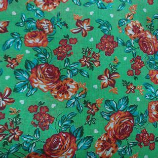 Tecido Chita Chitao Floral Verde 1m X 1 40m Comprimento X Largura