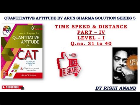 Quantitative Aptitude By Arun Sharma Solution Series Time Speed And