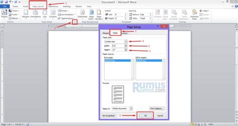 Ukuran Kertas F4 Di Word 2007 2010 2016 Dalam Cm Dan Inchi