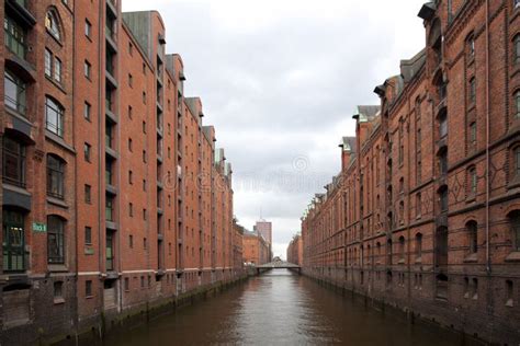 Widok Z Lotu Ptaka Speicherstadt I Hafencity Okręgi Przy Hamburg