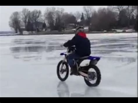 Dirt Bike Ice Riding Frozen Lake Youtube