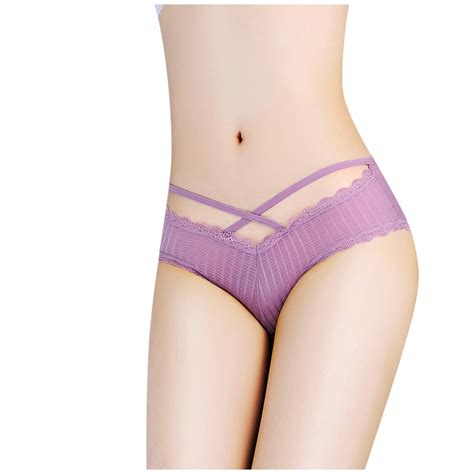 Taiaojing Womens Cotton Thong Lace Briefs Knickers Bikini Ventilate Underpants Underwear