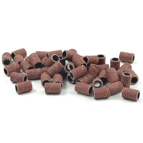 100pcs 1 4 80 Grit Sanding Drum Sleeves Sander With 2 Mandrels For