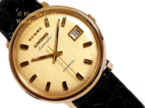 Longines Admiral 5 Star 1967 18ct Automatic Vintage Gold Watches