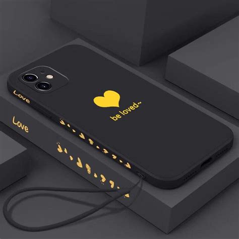 Buy Love Heart Liquid Silicone Square Soft Phone Case For Iphone 12 11