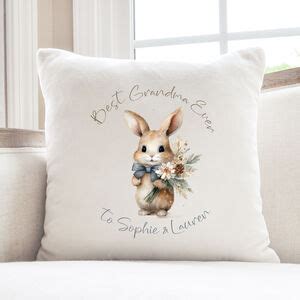 Personalised Best Grandma Ever Rabbit Cushion By Andrea Fays