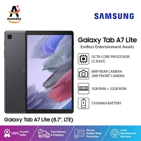 Samsung Galaxy Tab A7 Lite LTE SM T225 WiFi 4G LTE 3GB 32GB Grey