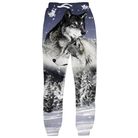 Snow Wolf Joggers Pants Men Women 3d Print Trousers Autumn Winter