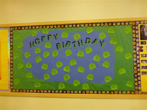 April Birthday Bulletin Board Got The Frogs From Dollar Tree