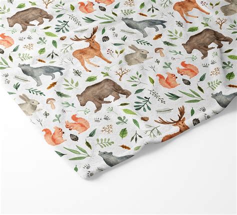 Woodland Animals Crib Sheet Crib Bedding Baby Bedding | Etsy