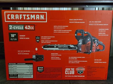 Craftsman 42cc Gas Powered Chainsaw S180 W 18 Bar 84931848498 Ebay