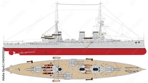 ภาพประกอบสต็อก Hms Invincible 1916 Royal Navy Battlecruiser Sunk At The Battle Of Jutland