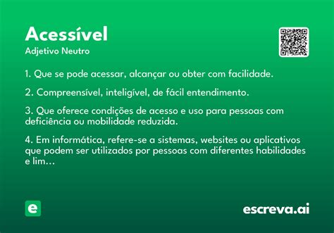 O Que Significa Acessível - Acessível - Significado e Sinônimo - escreva.ai