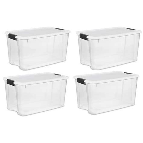 Sterilite Large Qt Clear Base Ultra Latch Storage Container Box Tote