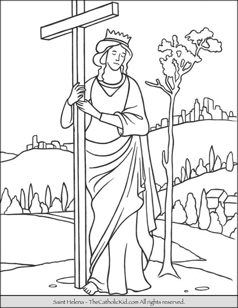 Saint Helena Coloring Page - TheCatholicKid.com