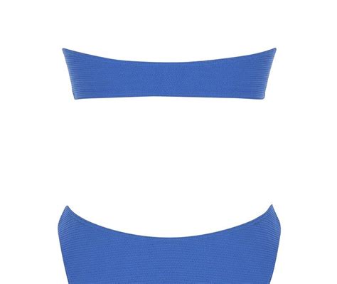 Blue Ribbed Bandeau Bikini 1 Lingerie And Leisure