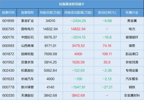 社保基金持仓近况，重点加仓了这些股票 基金 金融界