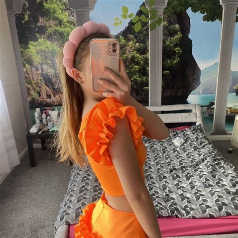 neon orange rave outfit - Depop