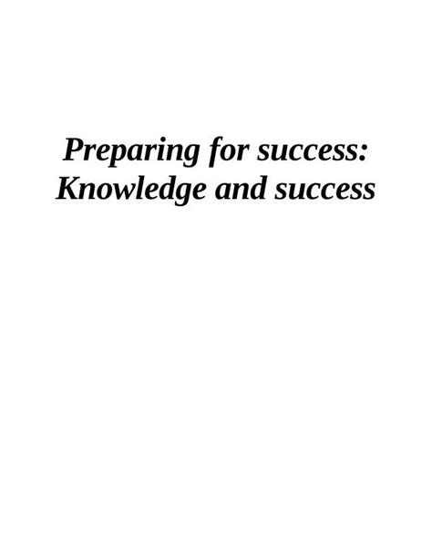 Portfolio And Reflective Summary Preparing For Success Knowledge And