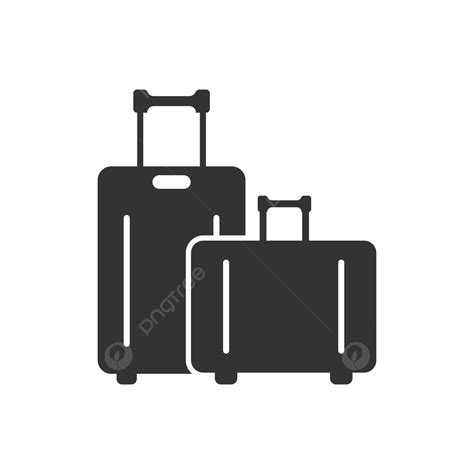 Flat Travel Bag Icon On White Background Sign Tag White Vector Sign