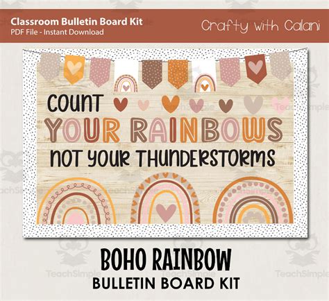 Pastel Boho Rainbow Classroom Bulletin Board Or Door Decor By Teach Simple